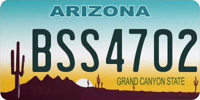 AZ license plate BSS4702