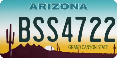 AZ license plate BSS4722
