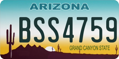 AZ license plate BSS4759