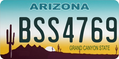 AZ license plate BSS4769