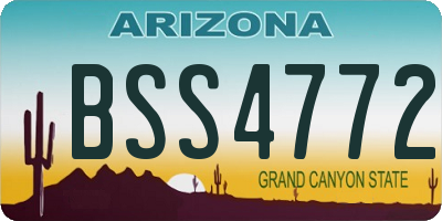 AZ license plate BSS4772