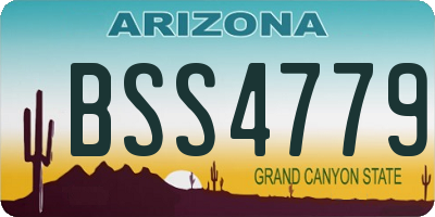 AZ license plate BSS4779