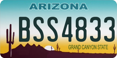 AZ license plate BSS4833