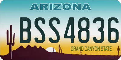 AZ license plate BSS4836