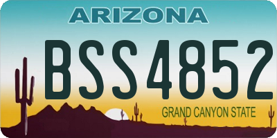 AZ license plate BSS4852