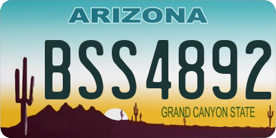 AZ license plate BSS4892