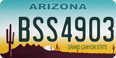 AZ license plate BSS4903