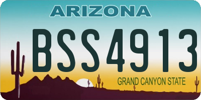AZ license plate BSS4913