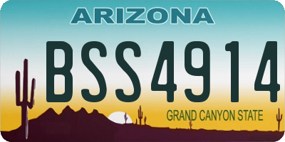 AZ license plate BSS4914