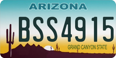 AZ license plate BSS4915