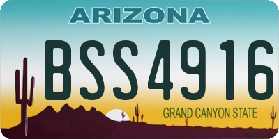 AZ license plate BSS4916
