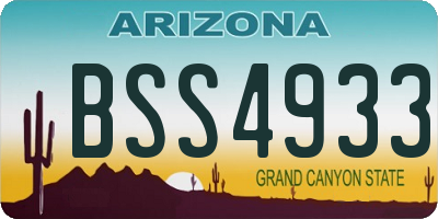 AZ license plate BSS4933