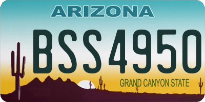 AZ license plate BSS4950