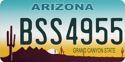 AZ license plate BSS4955