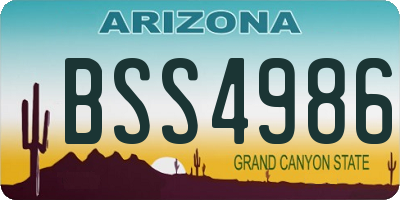 AZ license plate BSS4986