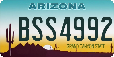 AZ license plate BSS4992