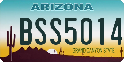 AZ license plate BSS5014