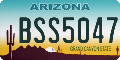 AZ license plate BSS5047