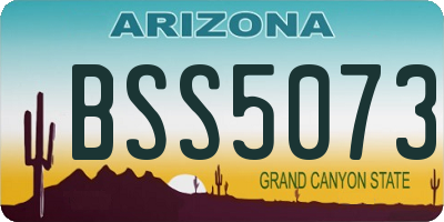 AZ license plate BSS5073