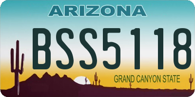 AZ license plate BSS5118