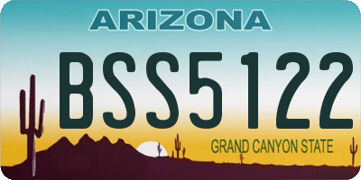 AZ license plate BSS5122