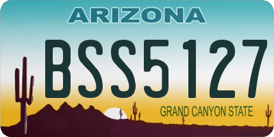 AZ license plate BSS5127