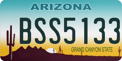 AZ license plate BSS5133