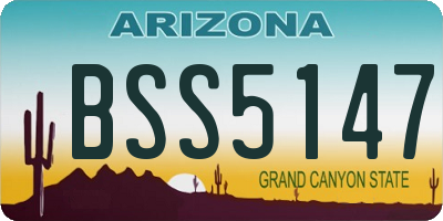 AZ license plate BSS5147