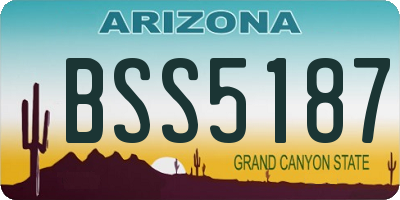 AZ license plate BSS5187