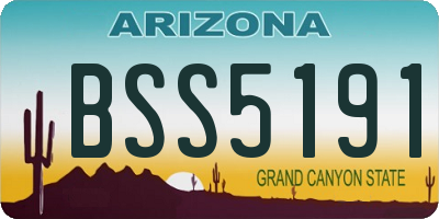 AZ license plate BSS5191