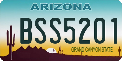 AZ license plate BSS5201