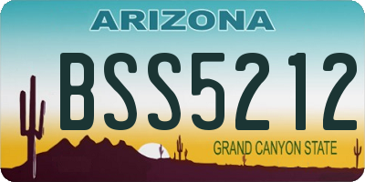 AZ license plate BSS5212
