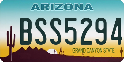 AZ license plate BSS5294
