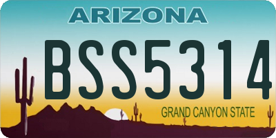 AZ license plate BSS5314
