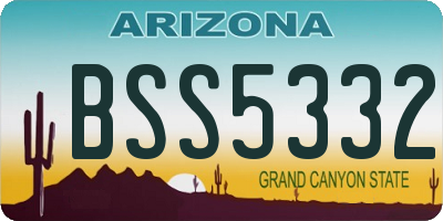 AZ license plate BSS5332