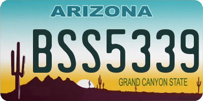 AZ license plate BSS5339