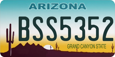 AZ license plate BSS5352