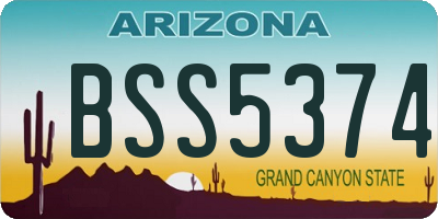 AZ license plate BSS5374