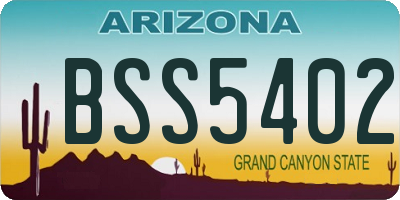 AZ license plate BSS5402