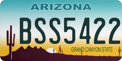 AZ license plate BSS5422