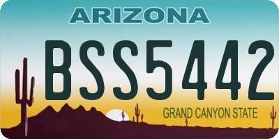 AZ license plate BSS5442