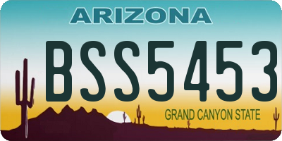 AZ license plate BSS5453