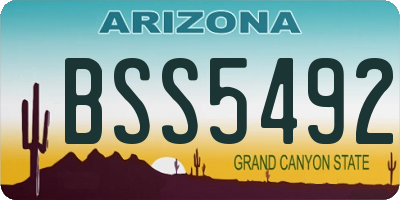 AZ license plate BSS5492