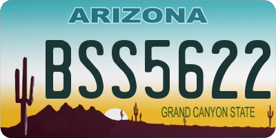 AZ license plate BSS5622
