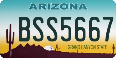 AZ license plate BSS5667