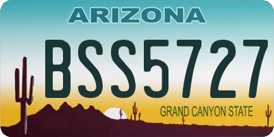 AZ license plate BSS5727