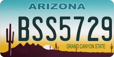 AZ license plate BSS5729