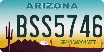 AZ license plate BSS5746