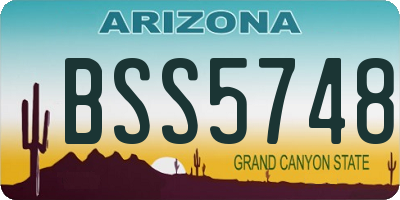AZ license plate BSS5748