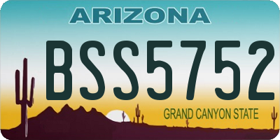 AZ license plate BSS5752